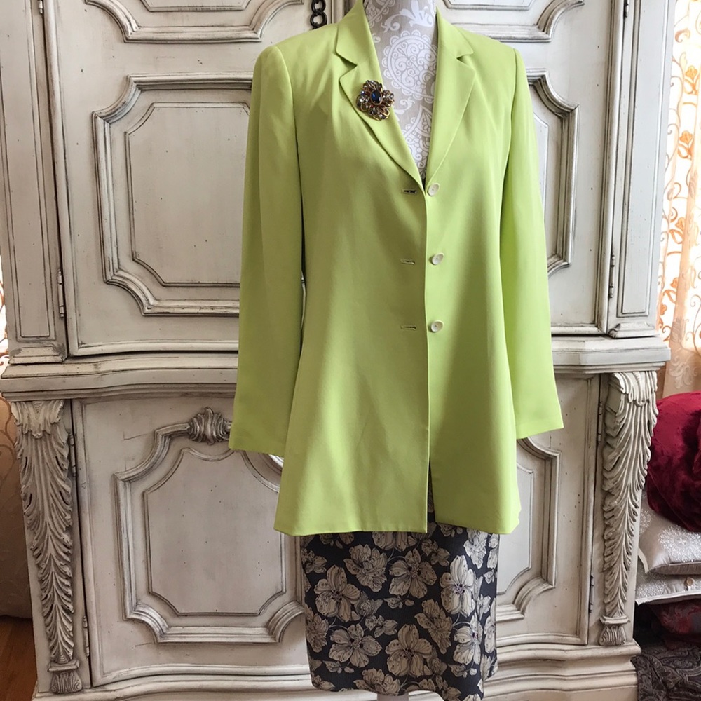 VTG DANA BUCHMAN LONG SILK BLAZER